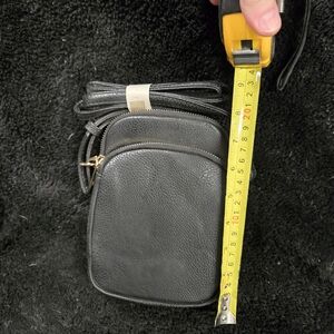 Black Leather Mini Crossbody Bag